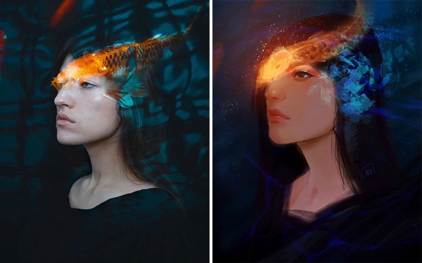 "I'm an artist, I see it that way!": 16 talented illustrators redraw portraits of girls "I'm an artist, I see it that way!": 16 talented illustrators redraw portraits of girls