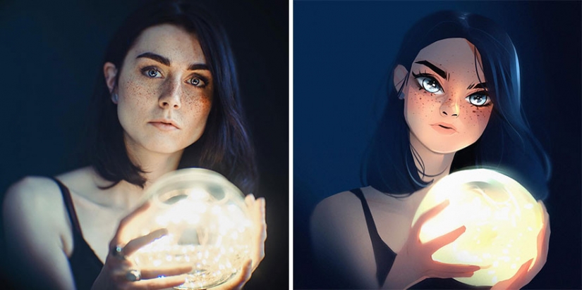 "I'm an artist, I see it that way!": 16 talented illustrators redraw portraits of girls "I'm an artist, I see it that way!": 16 talented illustrators redraw portraits of girls