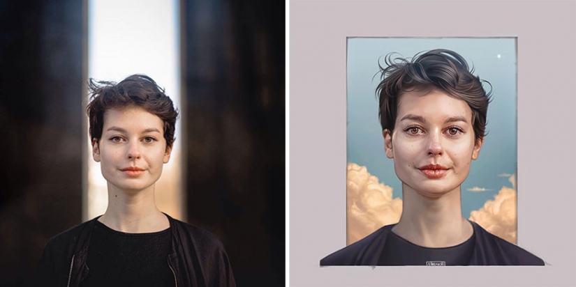 "I'm an artist, I see it that way!": 16 talented illustrators redraw portraits of girls "I'm an artist, I see it that way!": 16 talented illustrators redraw portraits of girls