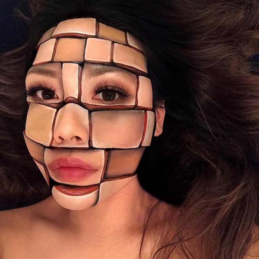 "I'm going to gnaw your face now": a Canadian make-up artist draws burgers, rolls and pizza on women's faces