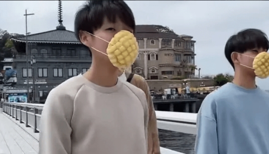 In Japan, they began to produce edible masks for the squeamish