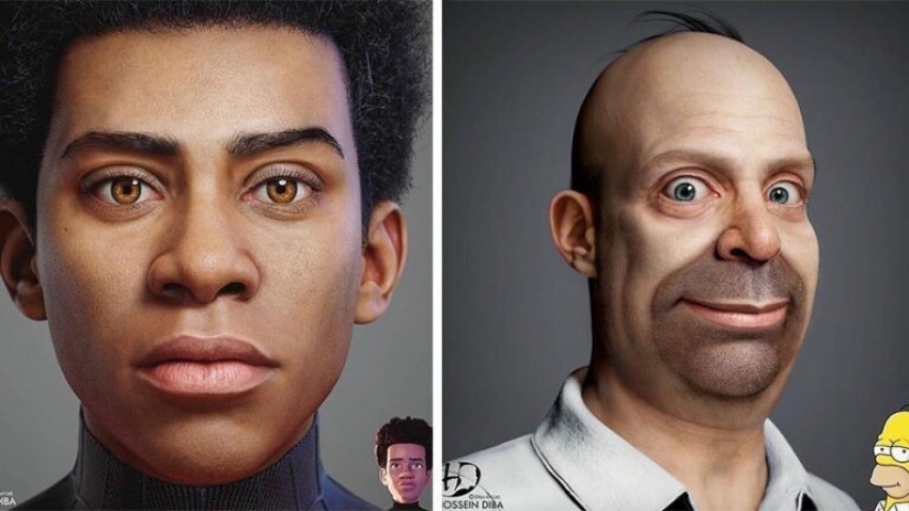 Increíblemente realista y un poco espeluznante personajes de la cultura pop por Hossein Diba Increíblemente realista y un poco espeluznante personajes de la cultura pop por Hossein Diba