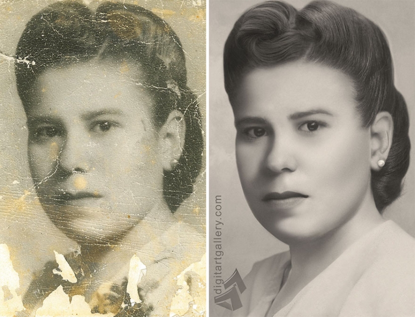 Incredible examples before and after restoring old photos from a Ukrainian retoucher Incredible examples before and after restoring old photos from a Ukrainian retoucher