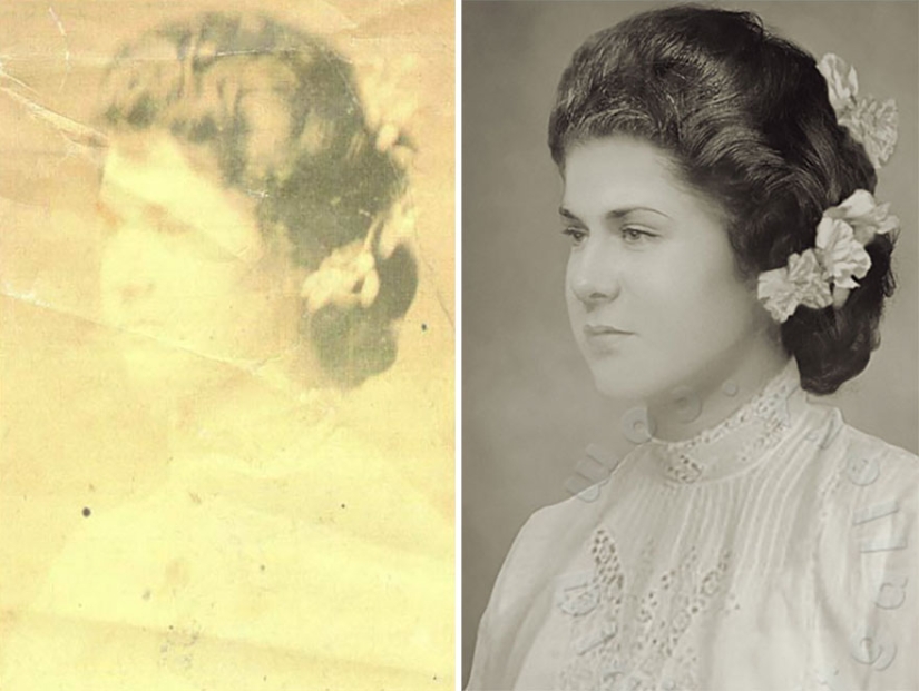 Incredible examples before and after restoring old photos from a Ukrainian retoucher Incredible examples before and after restoring old photos from a Ukrainian retoucher