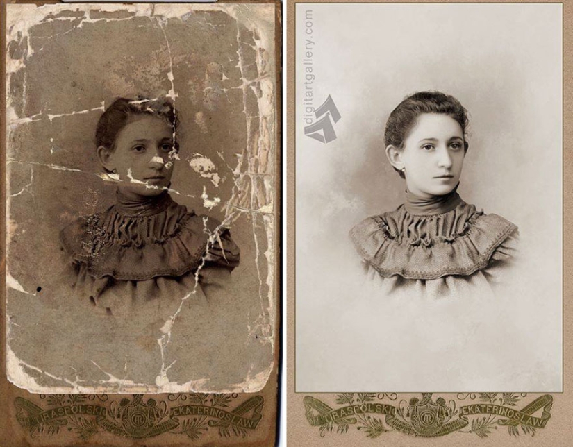 Incredible examples before and after restoring old photos from a Ukrainian retoucher Incredible examples before and after restoring old photos from a Ukrainian retoucher