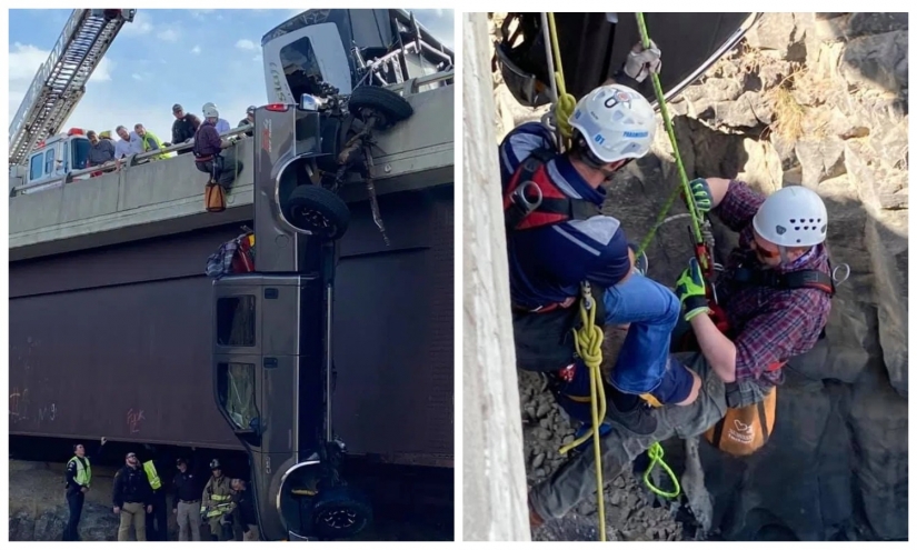 Incredible rescue: how you pulled a couple of pensioners out of a pickup truck, hanging above the precipice in Idaho Incredible rescue: how you pulled a couple of pensioners out of a pickup truck, hanging above the precipice in Idaho
