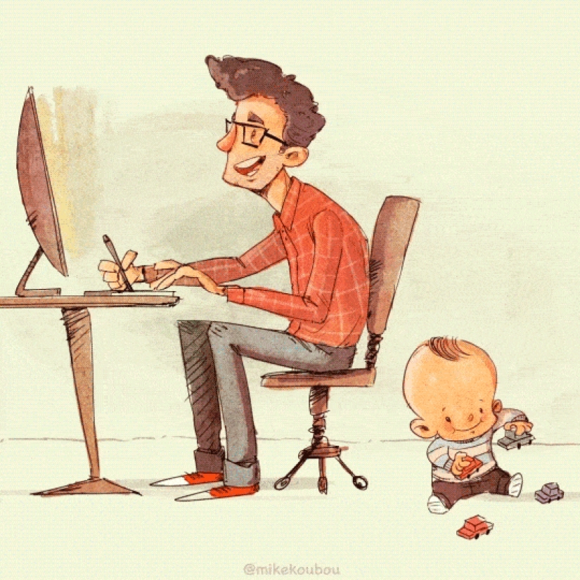 La falta de sueño, el caos, y el llanto: el artista mostró el contraste entre la expectativa y la realidad de la crianza de los hijos