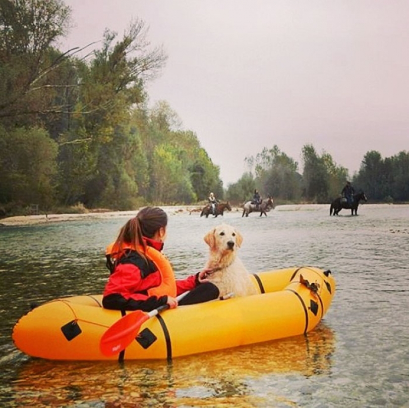 La niña se ha convertido una vieja furgoneta en una casa rodante y viaja por el mundo con su perro