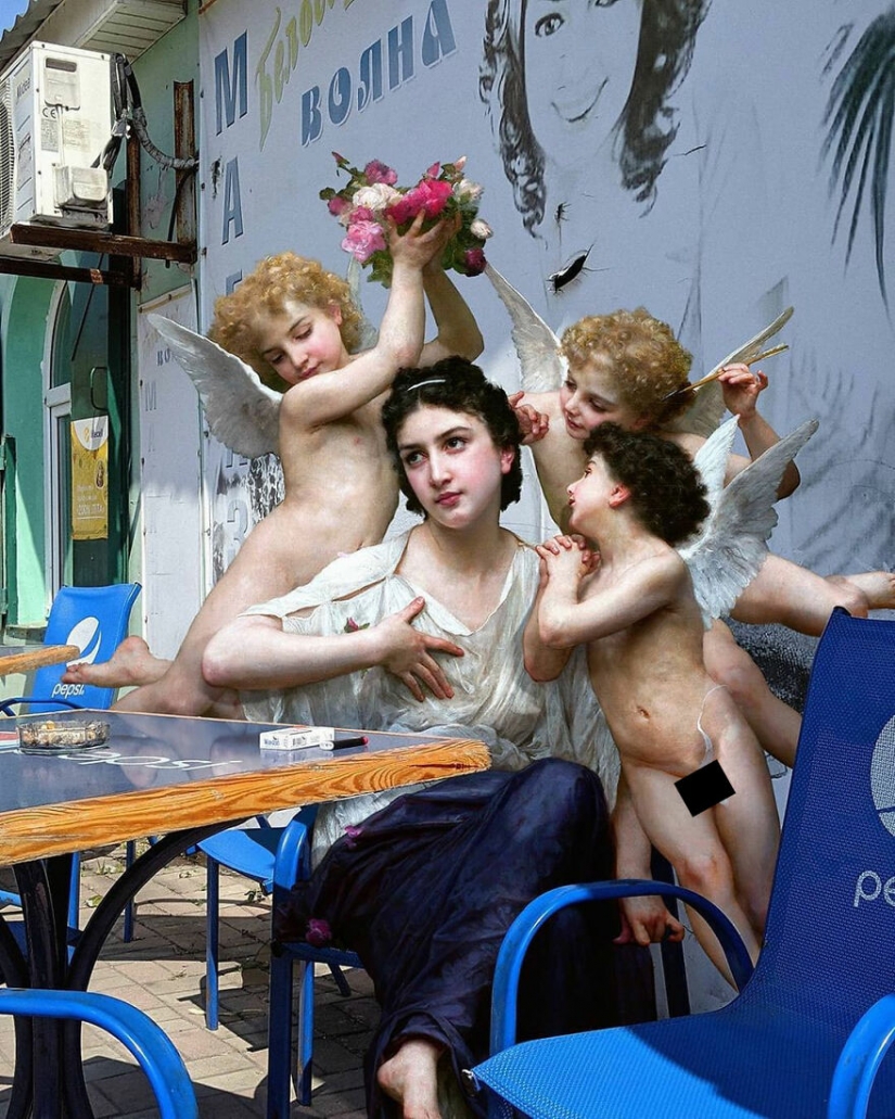 La ninfa en el asiento reservado y otros collages de Alexey Kondakov