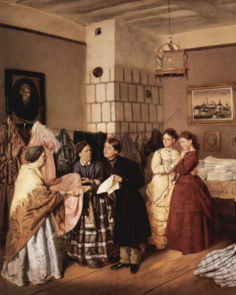 Ladies in bulky dresses: as in the past, women had to cope with toilet Ladies in bulky dresses: as in the past, women had to cope with toilet