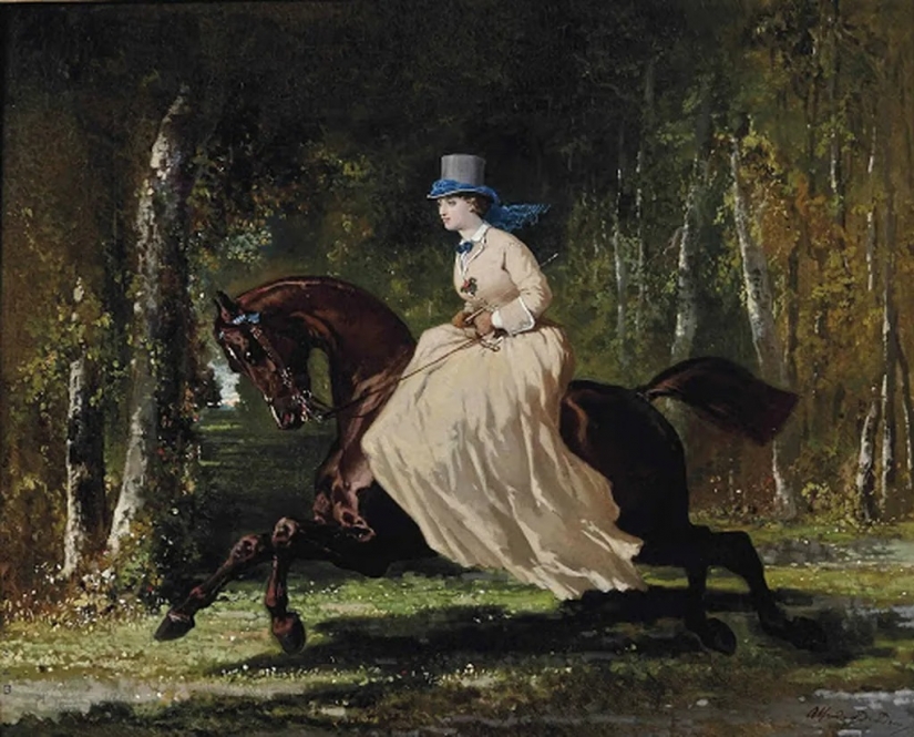 Ladies in bulky dresses: as in the past, women had to cope with toilet Ladies in bulky dresses: as in the past, women had to cope with toilet