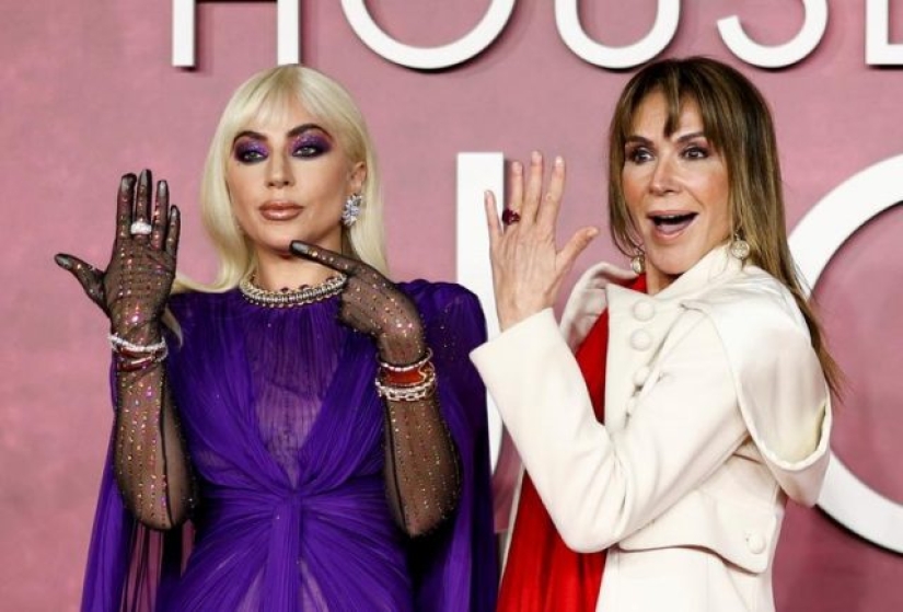 Lady Gaga and other actors at the premiere of "Gucci House"