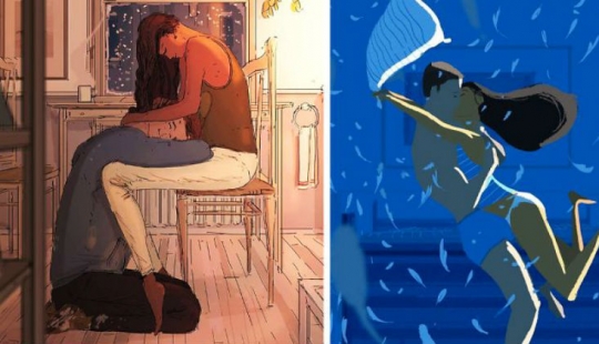 Lamp illustrations by the artist about the small charms of married life