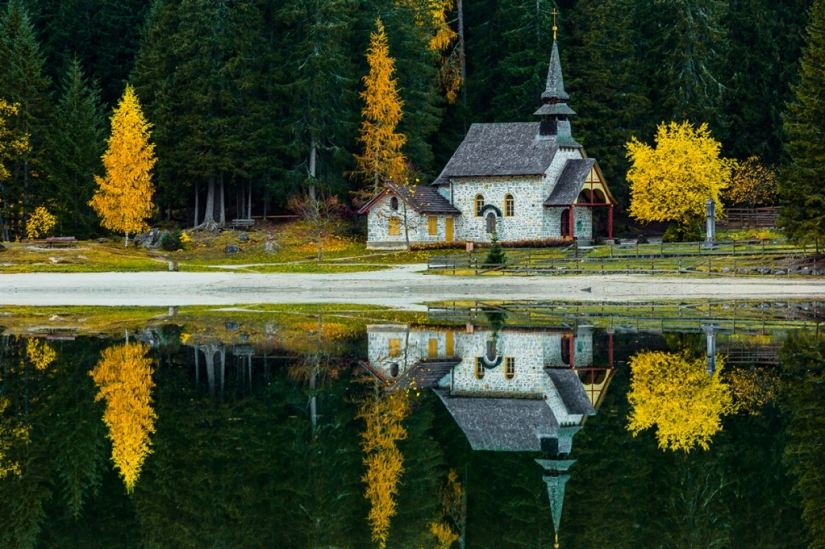 Landscapes reflected in water