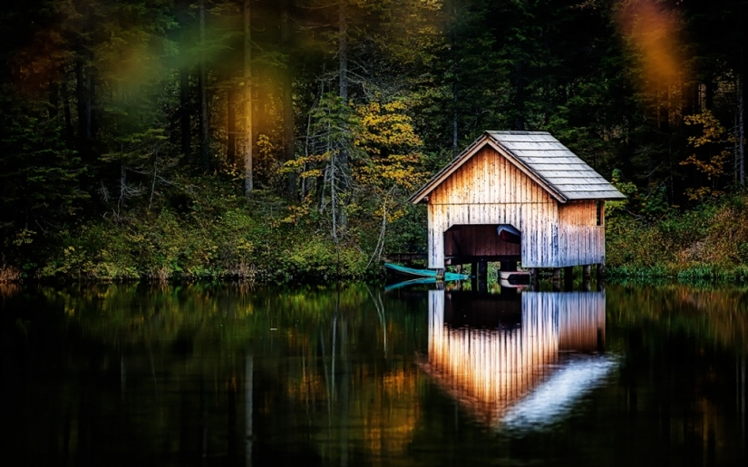 Landscapes reflected in water