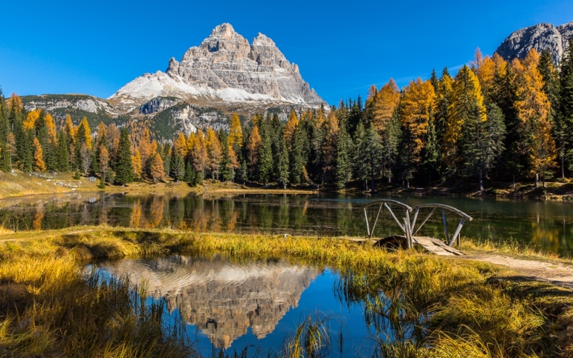 Landscapes reflected in water