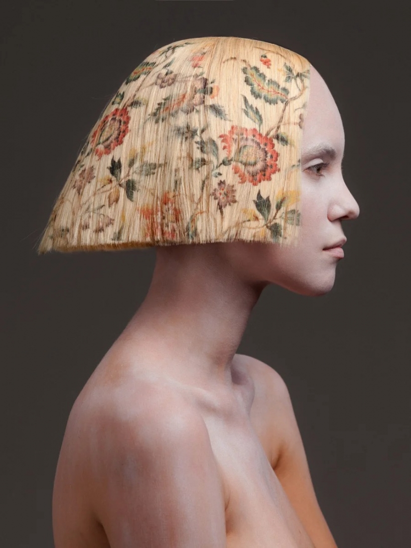 Looks like digital print hair stylist hairstyles decorated with Baroque patterns