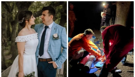 Los recién casados, que llegaron a los Cárpatos desde Gran Bretaña, fueron volados por un proyectil de la Primera Guerra Mundial