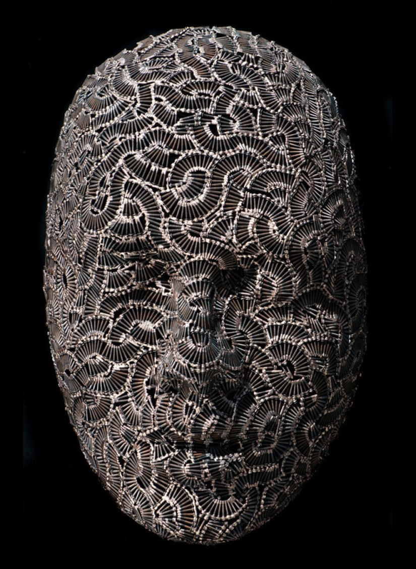 Masks made of scrap metal
