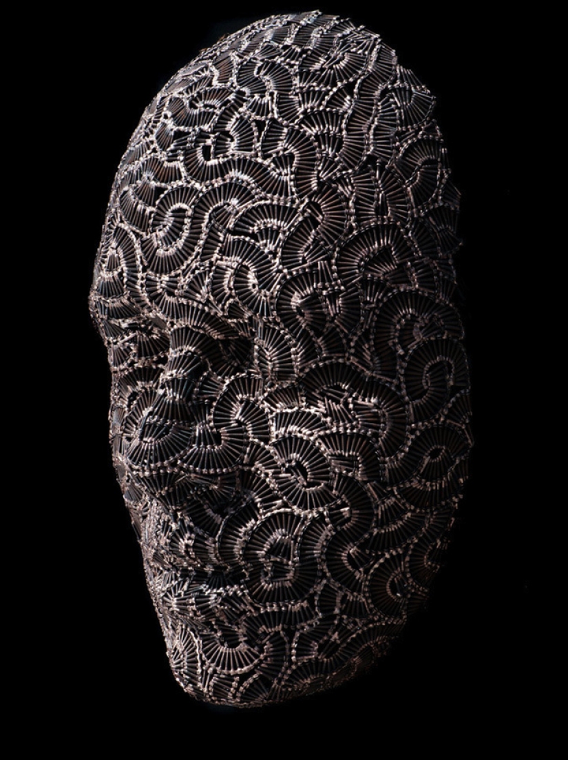 Masks made of scrap metal