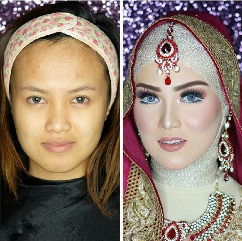Miracles of wedding makeup Asian brides before and after makeup look like different people