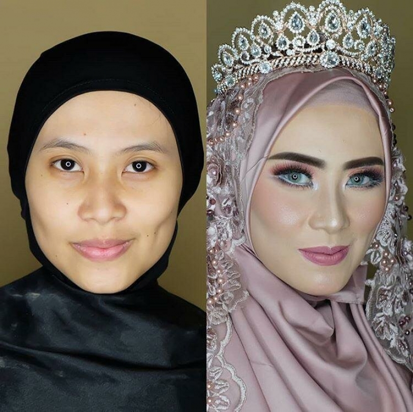 Miracles of wedding makeup Asian brides before and after makeup look like different people