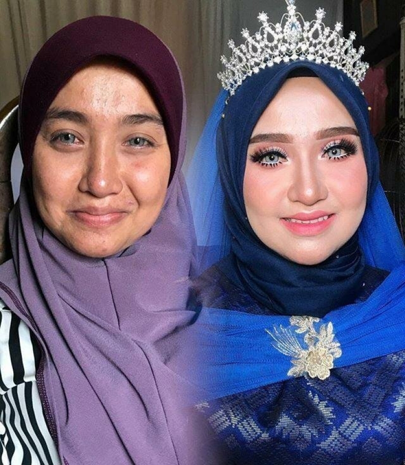 Miracles of wedding makeup Asian brides before and after makeup look like different people