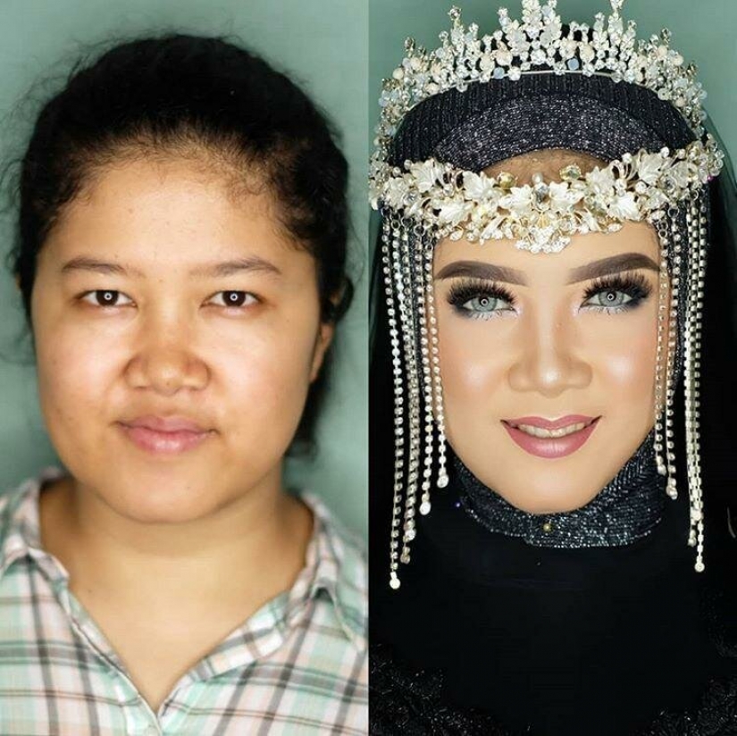 Miracles of wedding makeup Asian brides before and after makeup look like different people