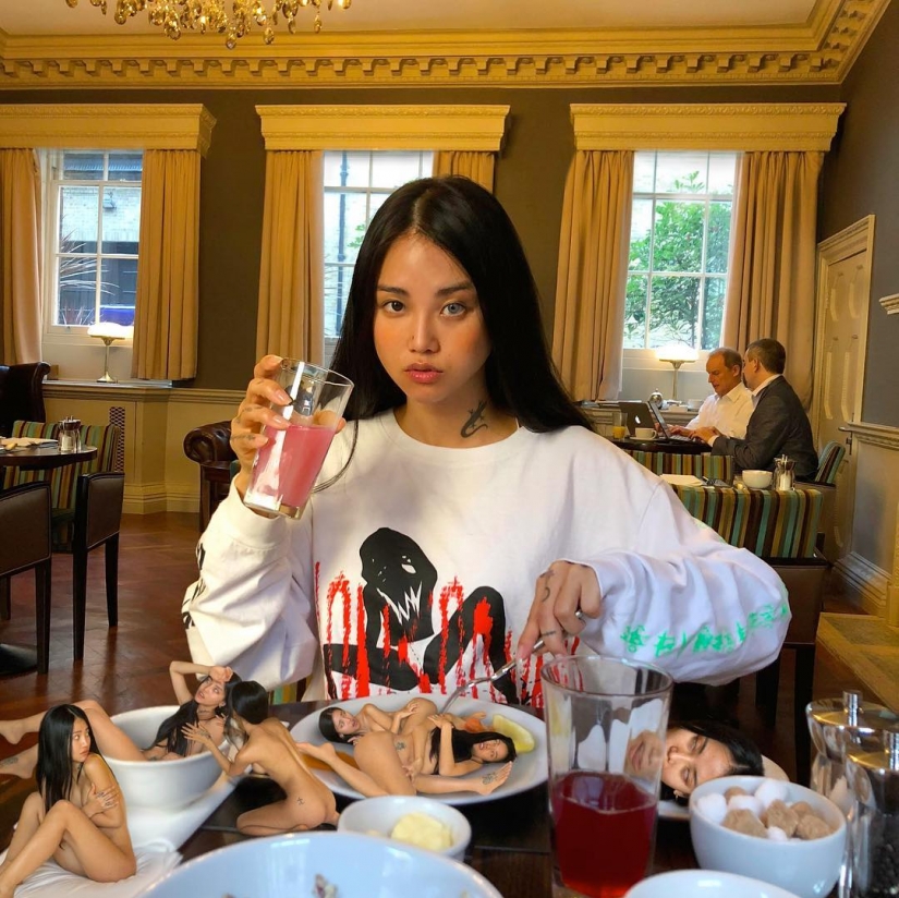 MLMA - linda chica asiática que trenzará su cerebro