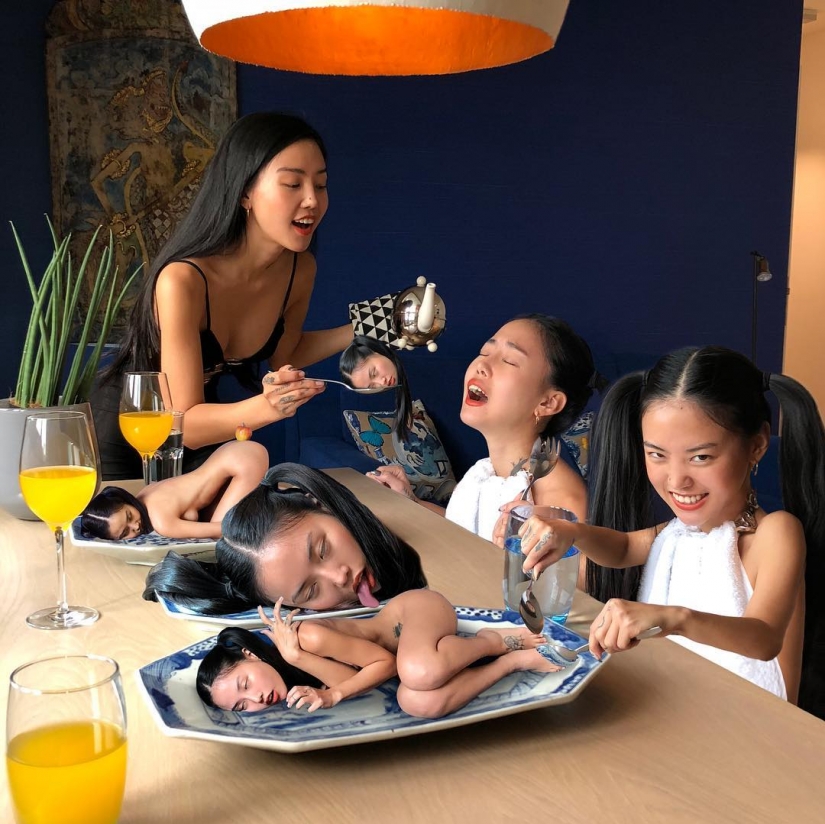 MLMA - linda chica asiática que trenzará su cerebro