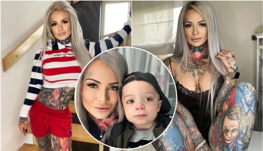 Mom-comic: German woman filled her whole body with tattoos with her son's favorite superheroes
