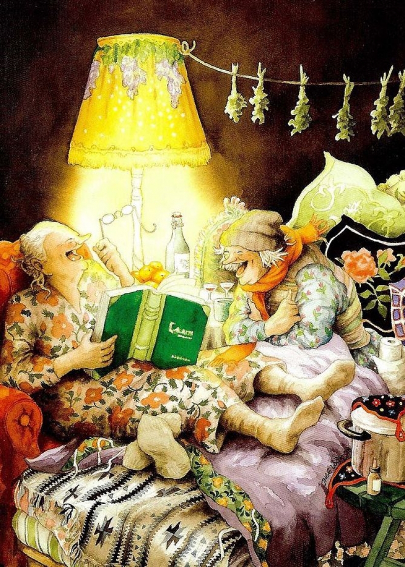 Naughty old ladies: a series of postcards with cheerful friends Naughty old ladies: a series of postcards with cheerful friends