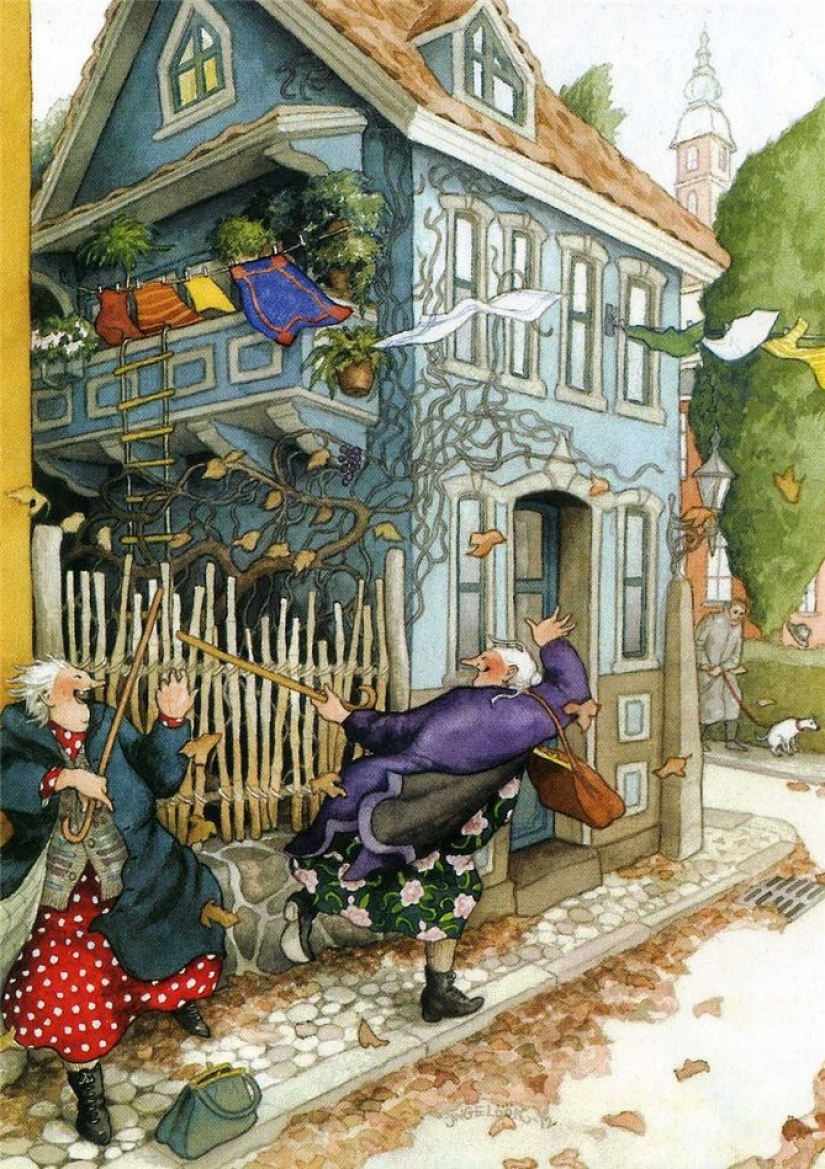 Naughty old ladies: a series of postcards with cheerful friends Naughty old ladies: a series of postcards with cheerful friends