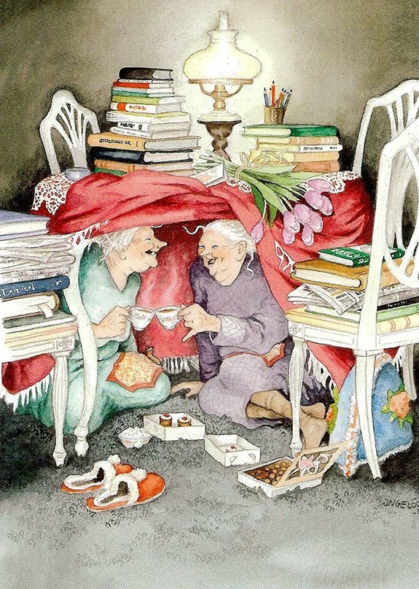 Naughty old ladies: una serie de postales con amigos alegres Naughty old ladies: una serie de postales con amigos alegres