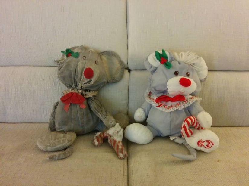 Past vs present: the same toy with a difference in age more than 25 years