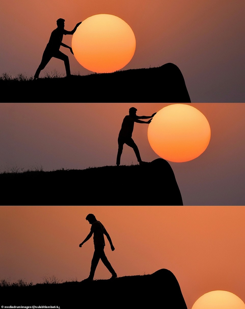 Photographer manipulates the sky for stunning optical illusion shots