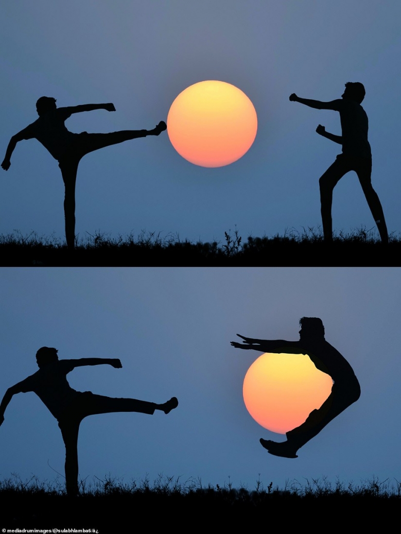 Photographer manipulates the sky for stunning optical illusion shots