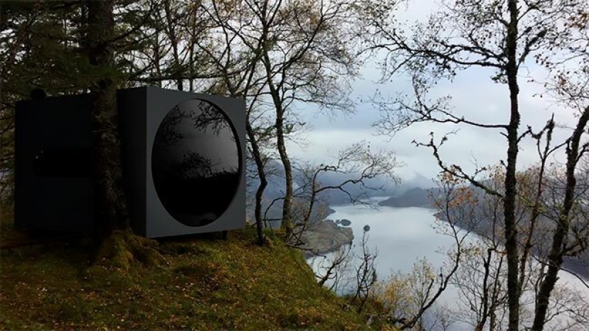 Pájaro cuadros con vistas de los fiordos y montañas de Noruega