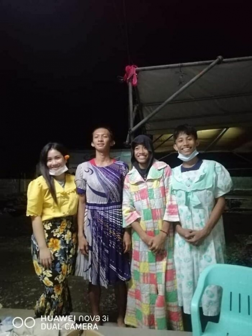 Por amor de dios, y con un lado del arco: los Filipinos que huyeron de el volcán, compartir fotos de donaciones de ropa