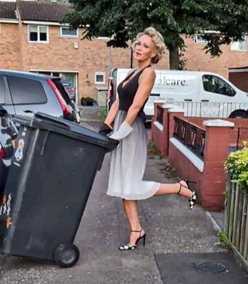 ¿Por qué esta mujer cada semana estaba sacando la basura en un vestido nuevo ¿Por qué esta mujer cada semana estaba sacando la basura en un vestido nuevo