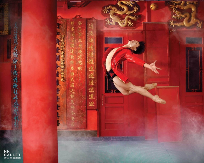 Promotional posters showing Hong Kong dancers defying gravity
