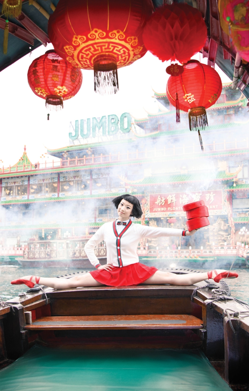 Promotional posters showing Hong Kong dancers defying gravity
