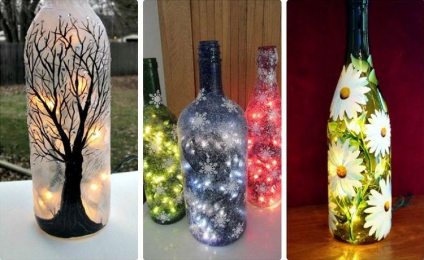Qué hacer con botellas de vidrio después de los días festivos: 25 de ideas chulas que va a transformar el interior Qué hacer con botellas de vidrio después de los días festivos: 25 de ideas chulas que va a transformar el interior
