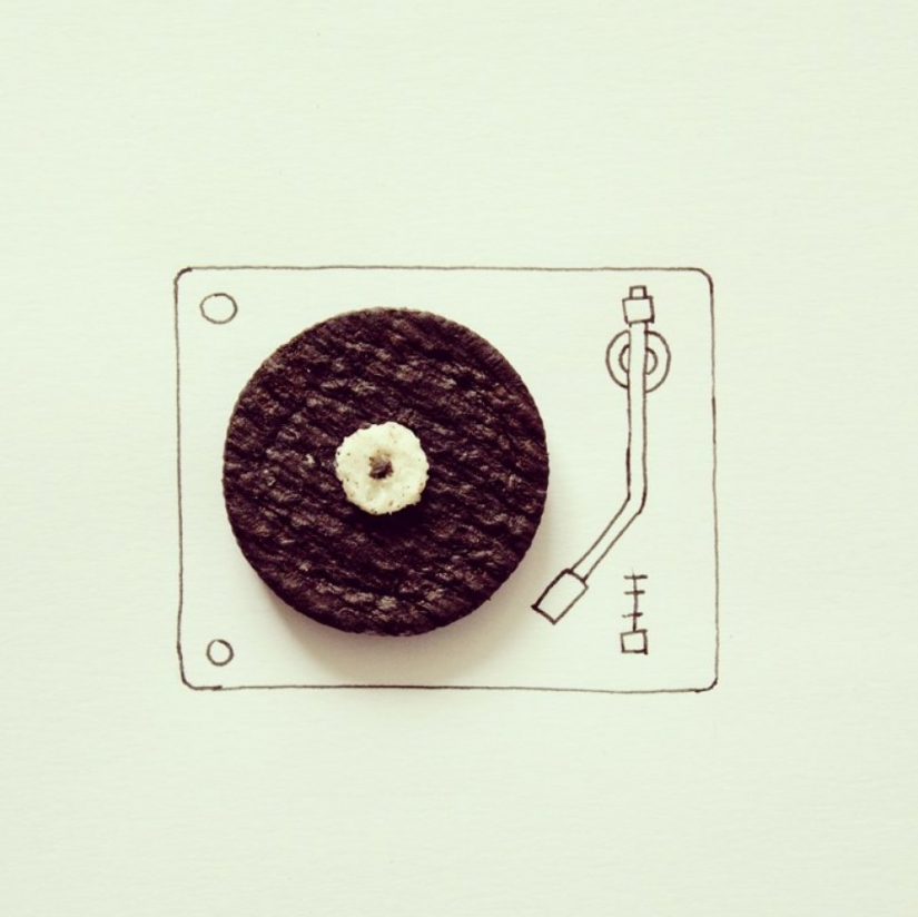 Real works of art from household items and food