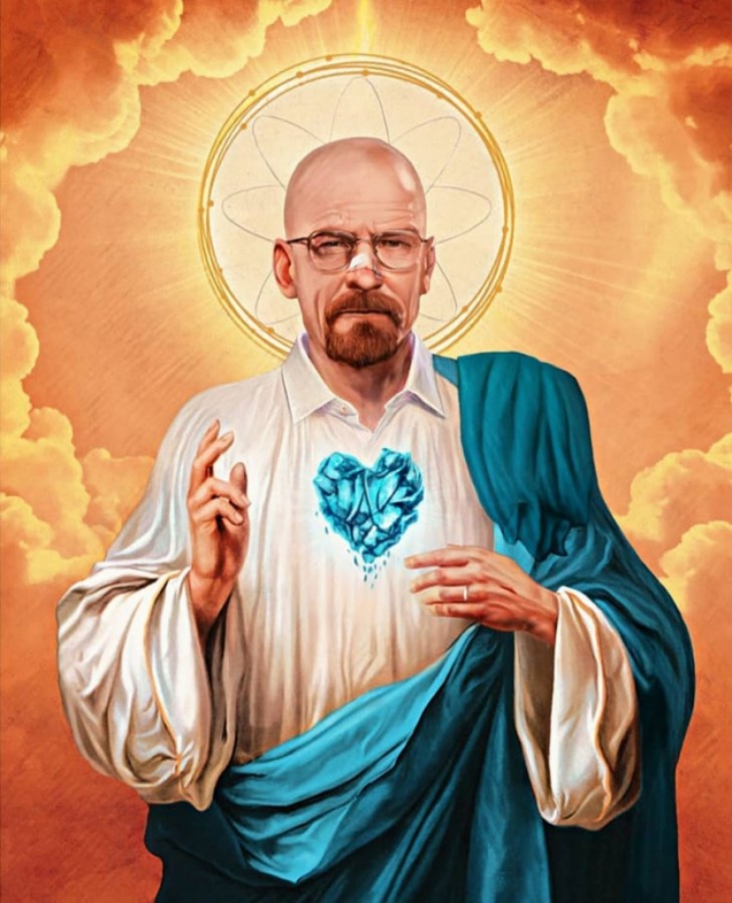 Saint Keanu and other celebrities in the image of saints