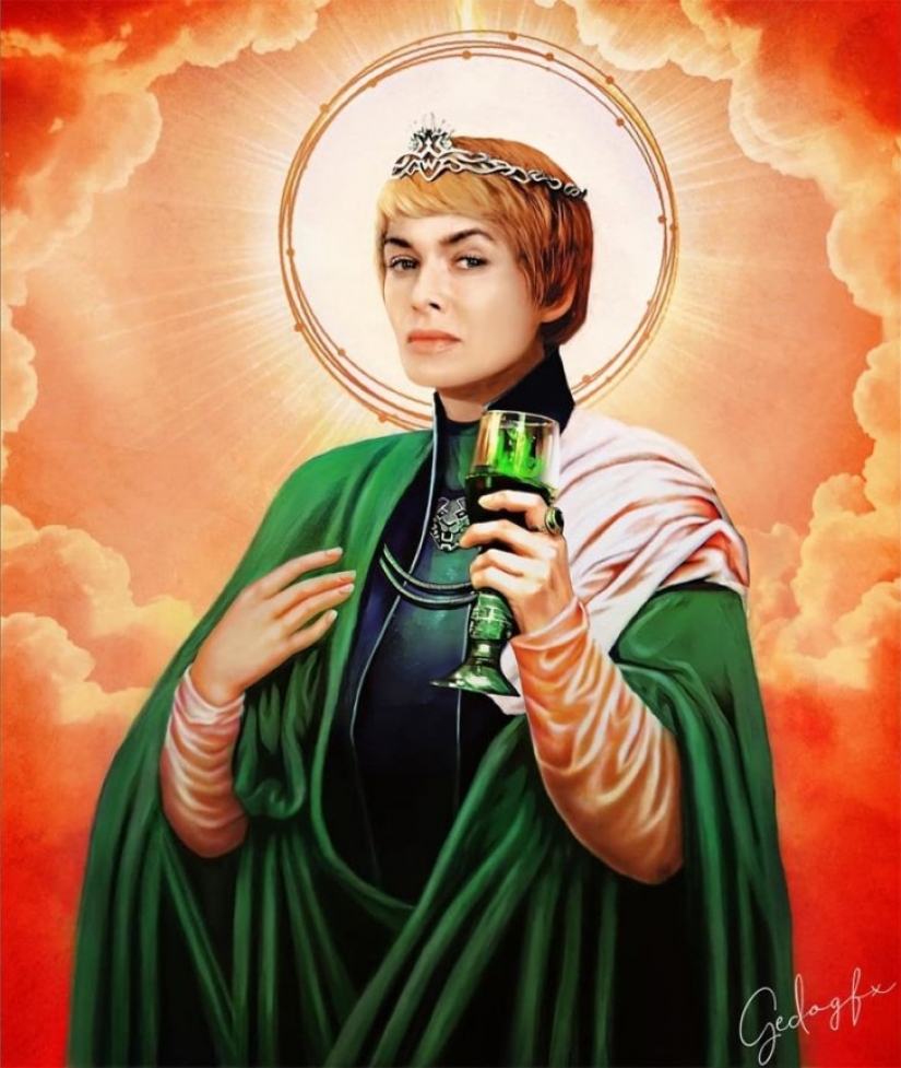 Saint Keanu and other celebrities in the image of saints