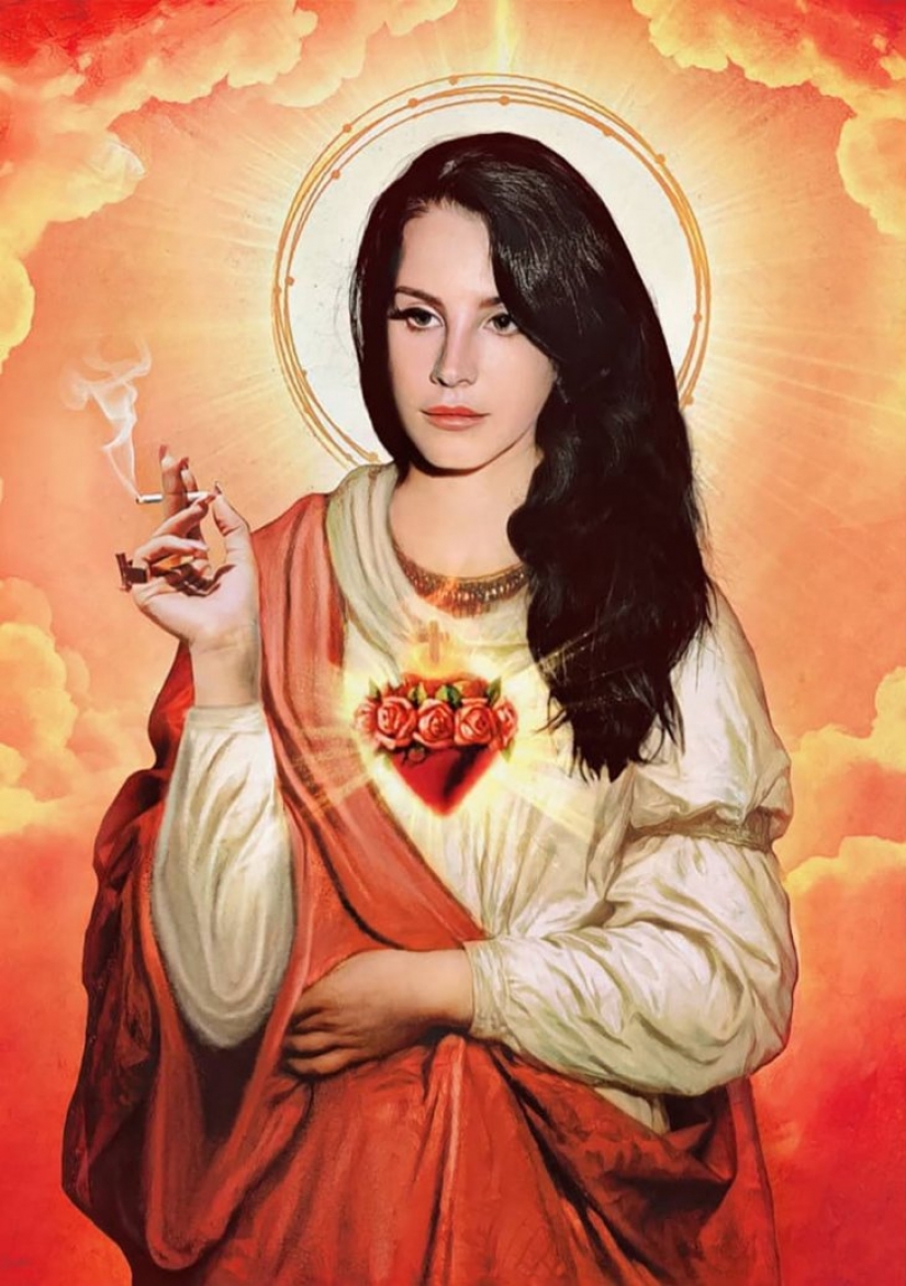 Saint Keanu and other celebrities in the image of saints