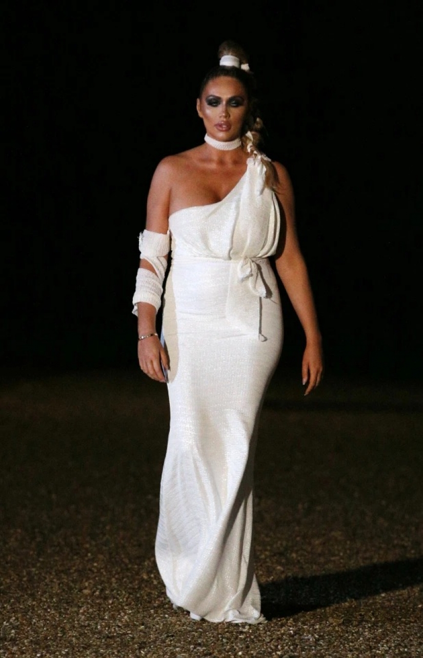 Scary beauty: glamorous participants of the British reality show dressed up for Halloween