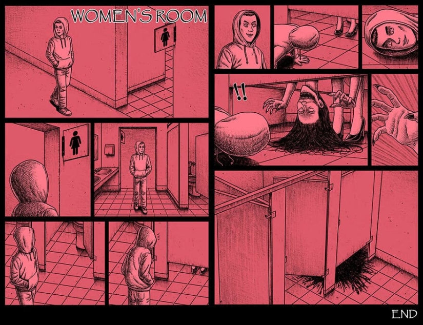 Scary comics with creepy endings from a Taiwanese artist
