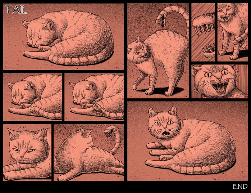 Scary comics with creepy endings from a Taiwanese artist